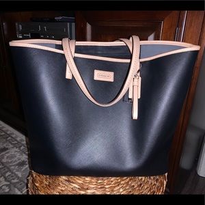 Coach Black Saffiano Leather Park Metro Tote